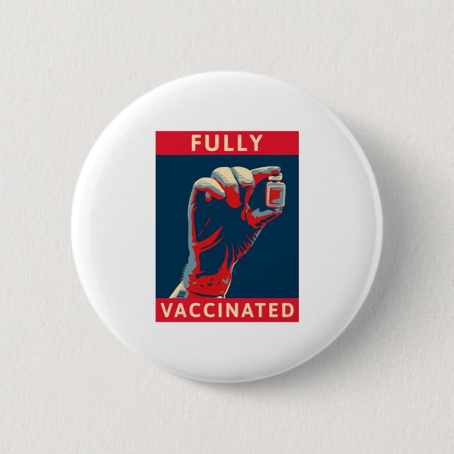 Badge Rond 5 Cm Entièrement vacciné (Devant)