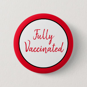 Badge Rond 5 Cm Entièrement Vacciné contre le Covid-19 Bouton