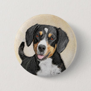 Badge Rond 5 Cm Entlebucher Mountain Dog Peinture - Art original