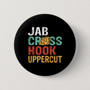 Badge Rond 5 Cm Entraînement de boxeur Jab Cross Hook Uppercut Hom