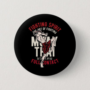 Badge Rond 5 Cm Entraînement de combat de boxe thaïlandaise vintag