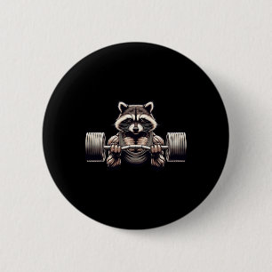Badge Rond 5 Cm Entraînement de gym pour le Raccoon arraché pour l