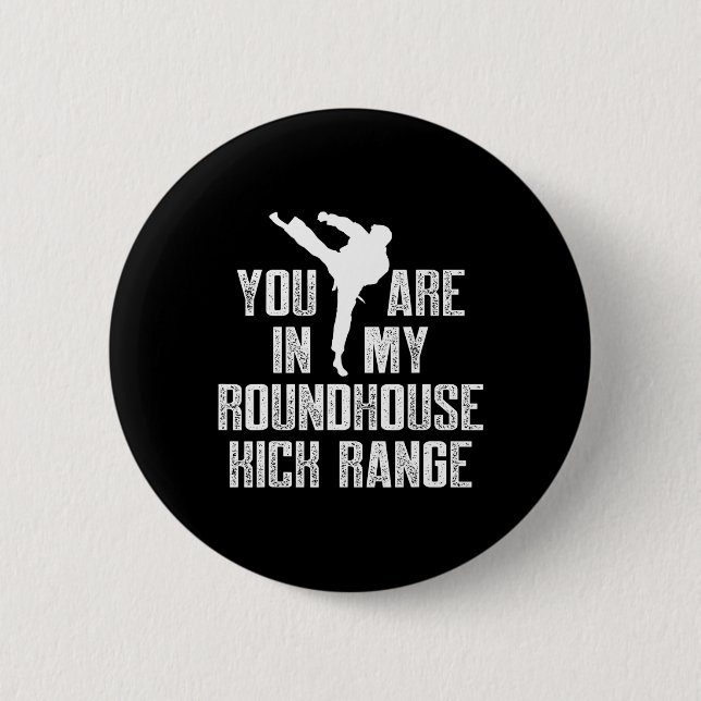 Badge Rond 5 Cm Entraînement de kickboxing à distance  (Devant)