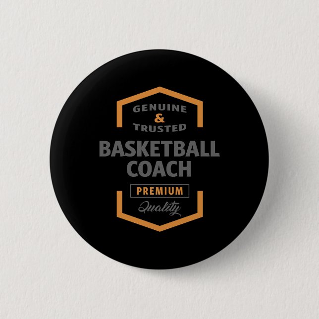 Badge Rond 5 Cm Entraîneur de basket-ball (Devant)
