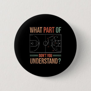 Badge Rond 5 Cm Entraîneur de basket Quelle partie De Ne Comprenez