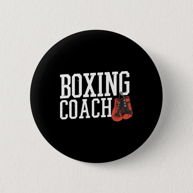 Badge Rond 5 Cm Entraîneur de boxe Boxeur Coach  (Devant)