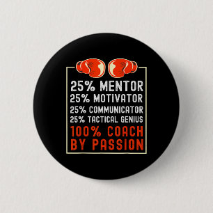 Badge Rond 5 Cm Entraîneur De Boxe Dire Pour Motivateur D'Équipe D