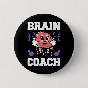 Badge Rond 5 Cm Entraîneur de cerveau pourpre de Heimerheimer