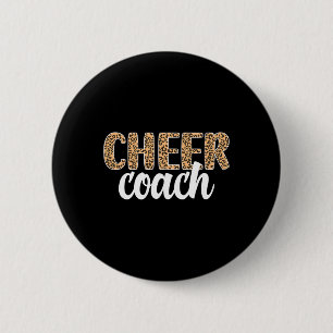 Badge Rond 5 Cm Entraîneur de Cheer Leopard Entraîneur de Cheerlea