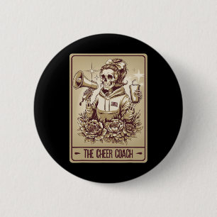 Badge Rond 5 Cm Entraîneur de cheer Tarot Card Squelette Entraîneu