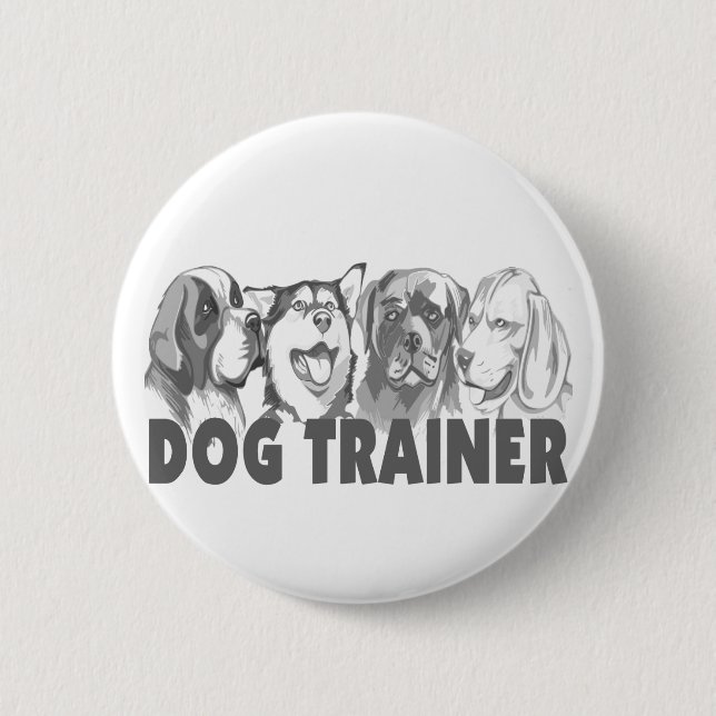 Badge Rond 5 Cm Entraîneur de chien (Devant)
