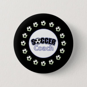 Badge Rond 5 Cm Entraîneur de Football Merci, Ballons