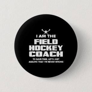 Badge Rond 5 Cm Entraîneur de hockey sur gazon cadeau drôle - Ume