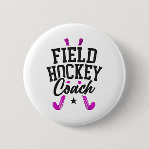 Badge Rond 5 Cm Entraîneur de hockey sur gazon Entraîneur de hocke