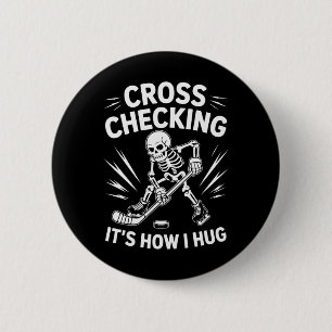 Badge Rond 5 Cm Entraîneur de hockey sur glace Joueur, vérificatio