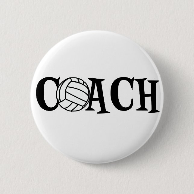 Badge Rond 5 Cm Entraîneur de volleyball (Devant)