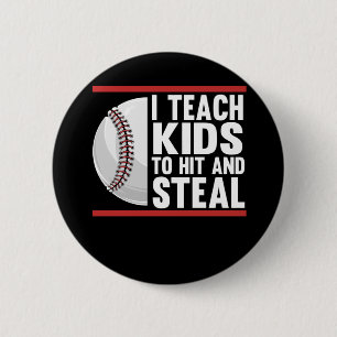 Badge Rond 5 Cm Entraîneur Funny Kids Baseball