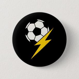 Badge Rond 5 Cm Entraîneur ou de l'équipe de Soccer Ll avec éclair
