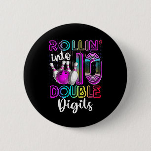 Badge Rond 5 Cm Entrée en piste pour les 10 ans à double chiffres