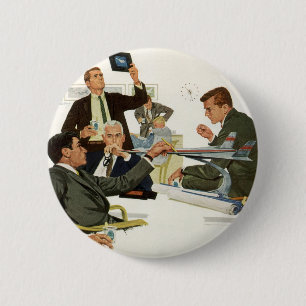 Badge Rond 5 Cm Entreprise de Vintage, réunion de cadres de compag
