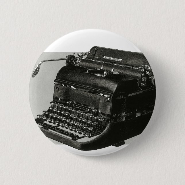 Badge Rond 5 Cm Entreprise vintage, Antique Office Manuel Machine  (Devant)