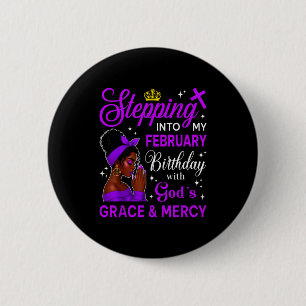Badge Rond 5 Cm Entrer Dans Mon Anniversaire De Février En Afro No