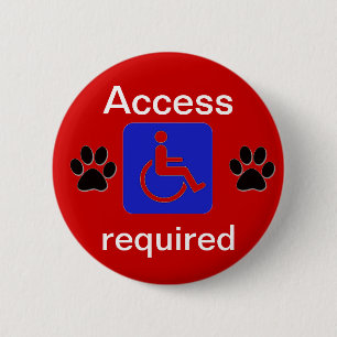 Badge Rond 5 Cm entretenez l'accès de symbole handicapé par chien