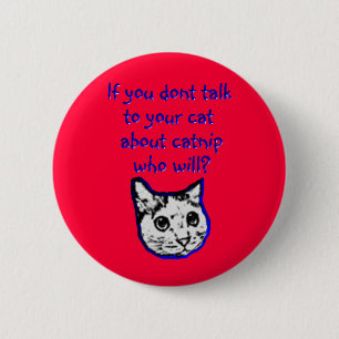 Badge Rond 5 Cm Entretien à votre chat au sujet de cataire