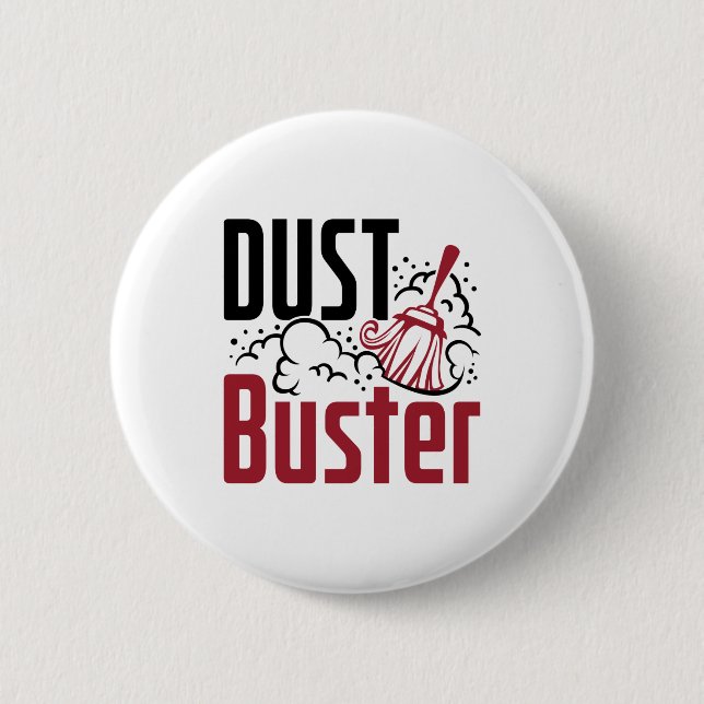 Badge Rond 5 Cm Entretien Ménagère Nettoyage Lady Dust Buster (Devant)