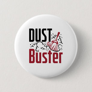 Badge Rond 5 Cm Entretien Ménagère Nettoyage Lady Dust Buster