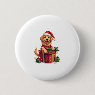 Badge Rond 5 Cm Enveloppe cadeau Golden Retriever