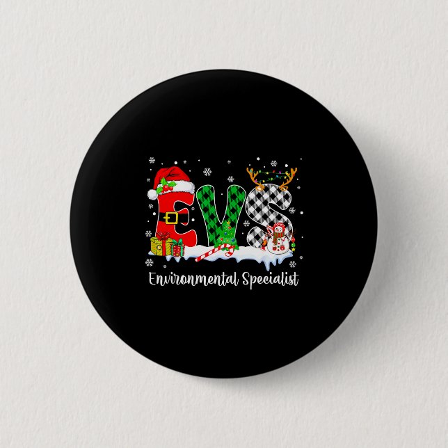 Badge Rond 5 Cm Environmental Specialist Christmas Lights Red Plai (Devant)