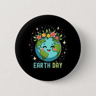 Badge Rond 5 Cm Environnement jour des terres Terre mignonne Avec 