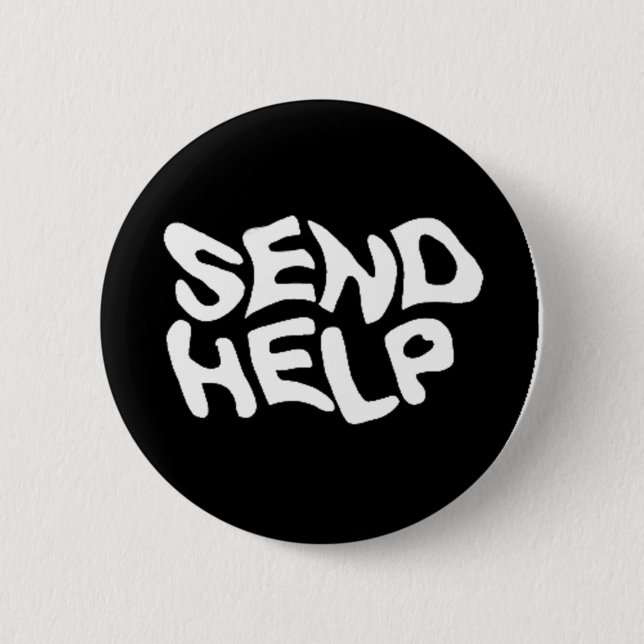 Badge Rond 5 Cm ENVOYEZ le bouton d'AIDE (Devant)