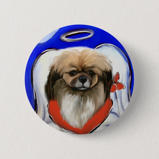 Badge Rond 5 Cm Épagneul tibétain (Devant)