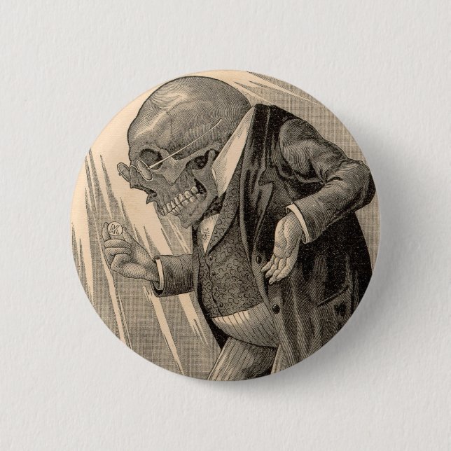 Badge Rond 5 Cm Épargnant squelettique de penny (Devant)