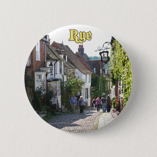 Badge Rond 5 Cm Épatant ! Rye Angleterre (Devant)