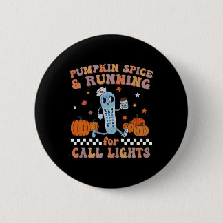 Badge Rond 5 Cm Épice citrouille Et Courir Pour Les Feux D'Appel E