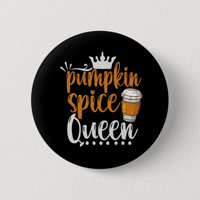 Badge Rond 5 Cm Épice citrouille Queen Funny Thanksgiving Fall Cad (Devant)