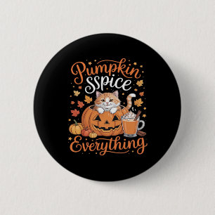 Badge Rond 5 Cm Épice citrouille Tout Amoureux des chats Mignonne