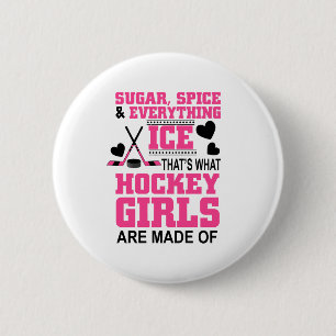 Badge Rond 5 Cm épices à sucre et tout hockey sur glace filles