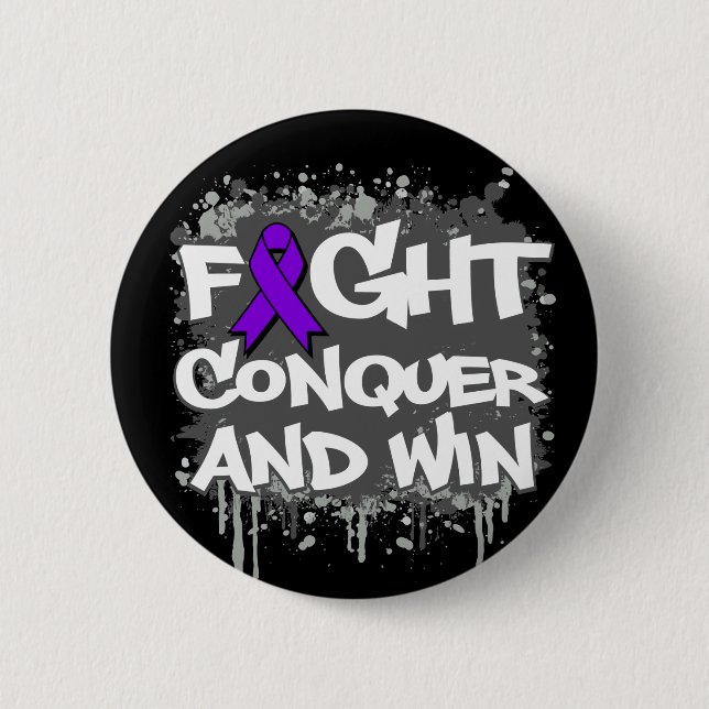 Badge Rond 5 Cm Epilepsie combat Conquérir et gagner (Devant)