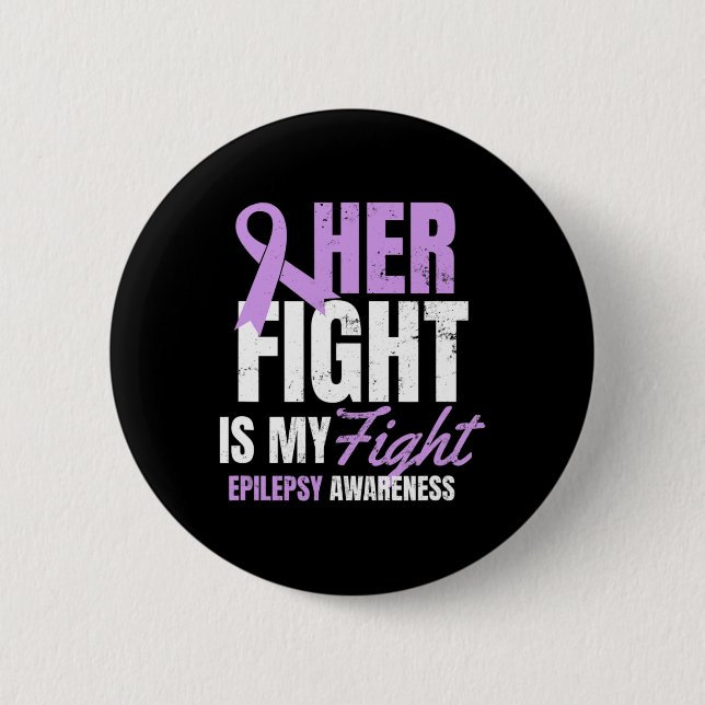 Badge Rond 5 Cm Epilepsie Conception Conception Son combat Mon cad (Devant)