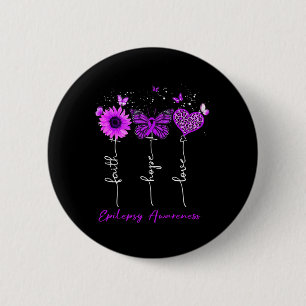 Badge Rond 5 Cm Epilepsie Conscience foi Espoir Amour Leopard Sunf