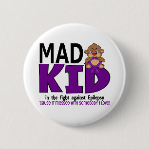 Badge Rond 5 Cm Épilepsie folle d'enfant