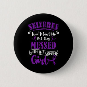 Badge Rond 5 Cm Epilepsie Guerrier Épileptique Fille Saisie Troubl