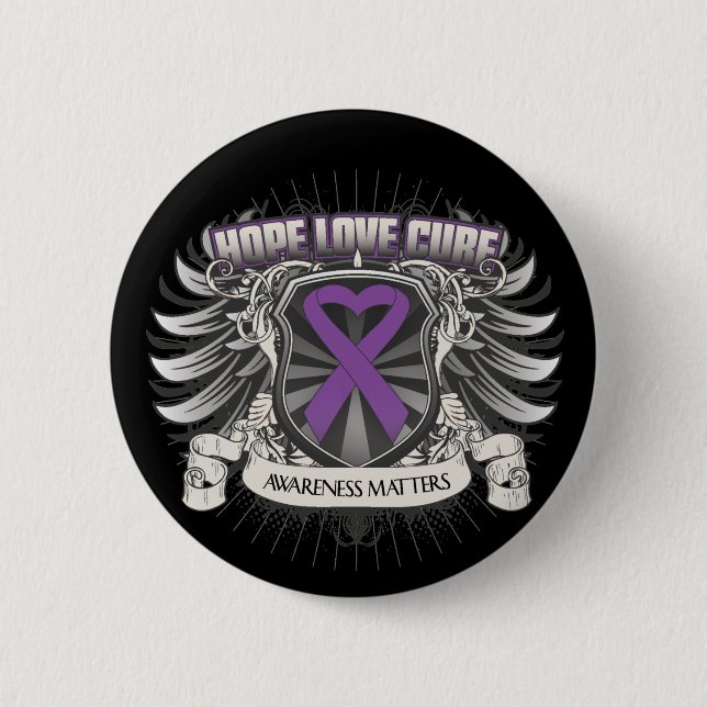 Badge Rond 5 Cm Epilepsie Hope Love Cure (Devant)