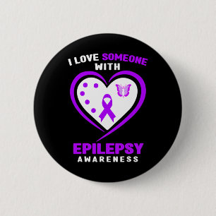 Badge Rond 5 Cm Epilepsie - J'Aime Quelqu'Un Avec Sensibilisation