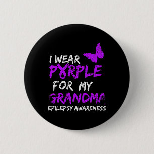Badge Rond 5 Cm Epilepsie Je Porte Du Violet Pour Ma Grand-Mère Ru