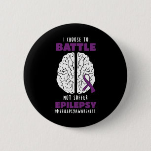 Badge Rond 5 Cm Epilepsie Purple Epilepsie Jour du Cerveau Epileps